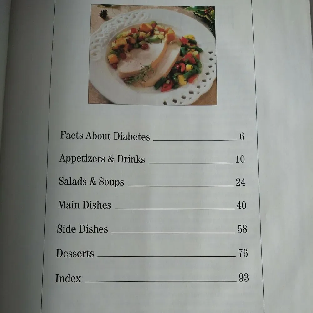Diabetic Recipes For the Holidays Hardcover Cookbook Vtg 1998‎